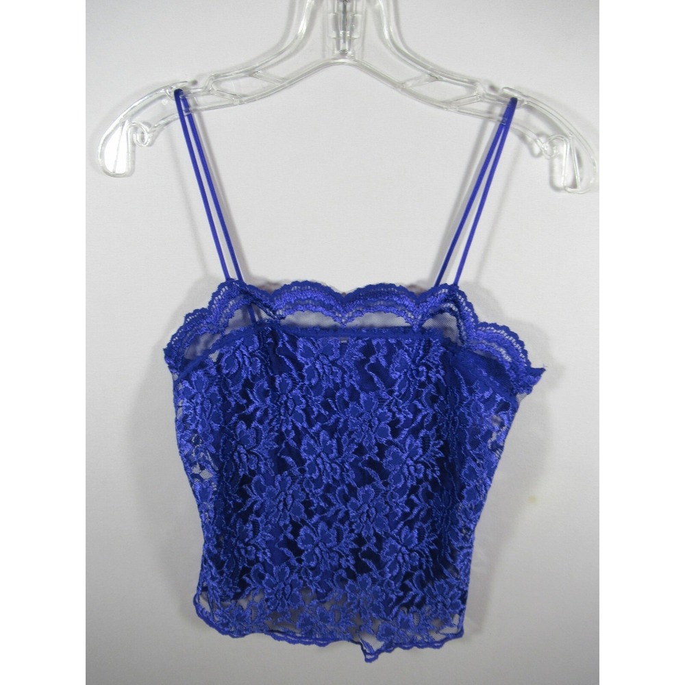 Vintage 80s 90s Delicates Satin & Lace Camisole Women Small Purple